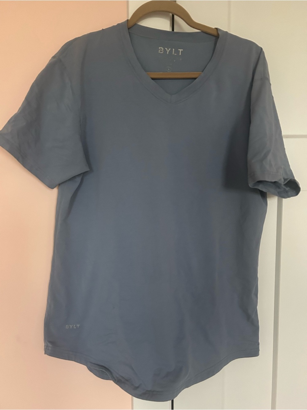 BYLT Basics Men's V-Neck T-Shirt in Slate Blue